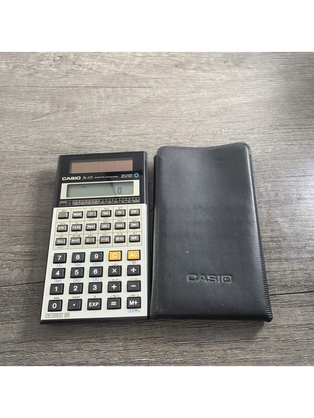 Vintage Casio fx-115 Scientific Calculator High-Powered Solar Cell w/Case TESTED